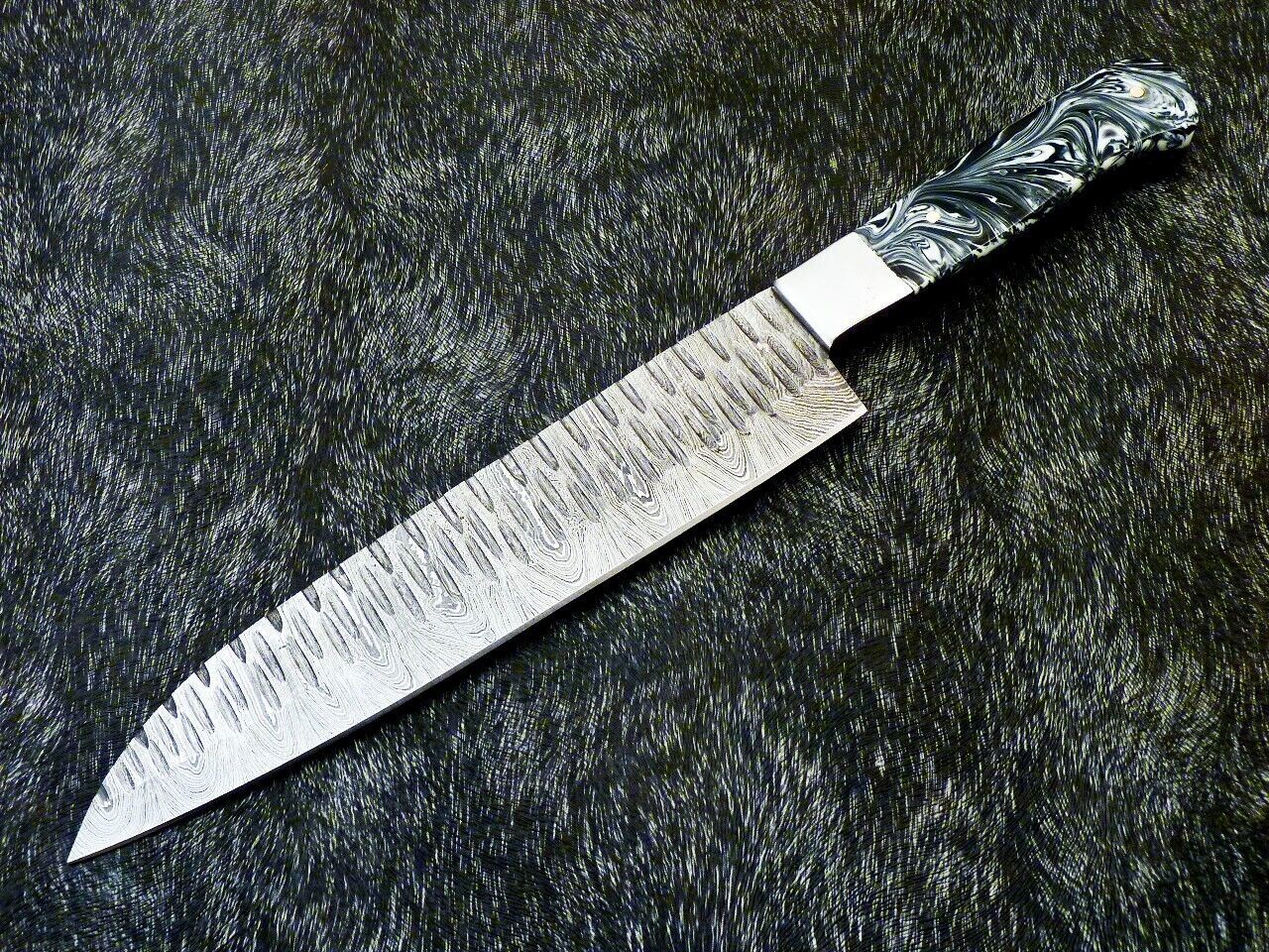 Limited Edition 13 Inch Damascus Chef Knife  Custom Forged Blade  Resin Handle  Handmade Gift 3
