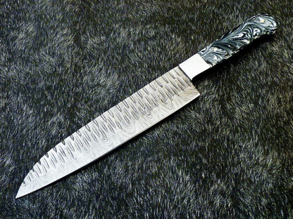 Limited Edition 13 Inch Damascus Chef Knife  Custom Forged Blade  Resin Handle  Handmade Gift 3
