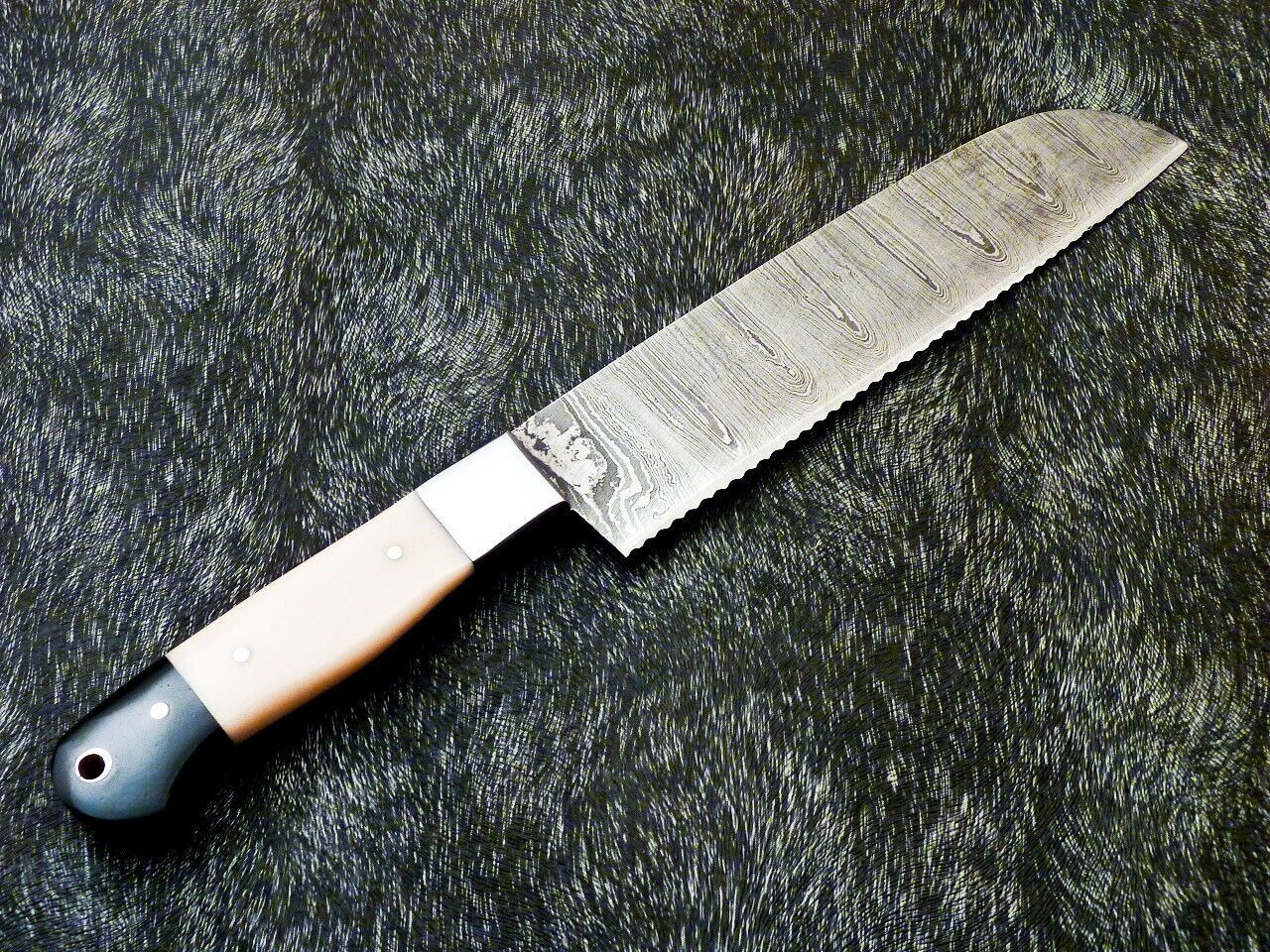 Custom Handmade Damascus Knife  13 Inch Chef Blade  Resin Handle  Unique Forged Pattern 1
