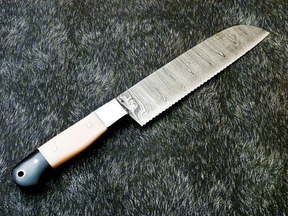 Custom Handmade Damascus Knife  13 Inch Chef Blade  Resin Handle  Unique Forged Pattern 1