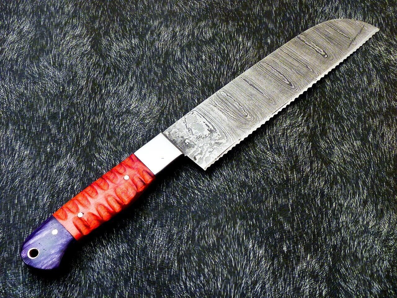 12 Custom Handmade Damascus Steel Chef Knife  Forged Kitchen Knife With Hardwood Handle 1