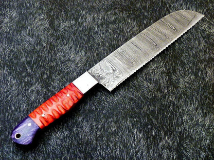 12 Custom Handmade Damascus Steel Chef Knife  Forged Kitchen Knife With Hardwood Handle 1