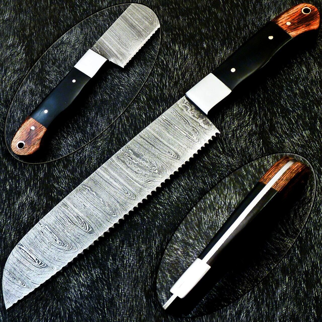 12" Custom Handmade Damascus Steel Chef Knife | Forged Kitchen Knife