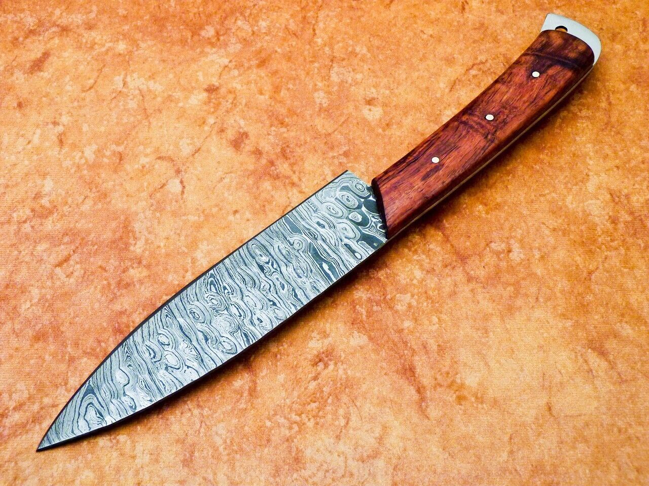 11 Handmade Damascus Steel Chef Knife  Forged Kitchen Knife With Hardwood Handle 1
