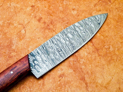 11 Handmade Damascus Steel Chef Knife  Forged Kitchen Knife With Hardwood Handle 3