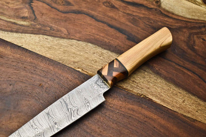 Custom Handmade Damascus Steel Chef Knife  Full Tang Forged Blade  384 Layers High Carbon Steel 2