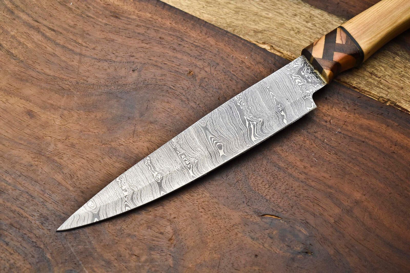 Custom Handmade Damascus Steel Chef Knife  Full Tang Forged Blade  384 Layers High Carbon Steel 3