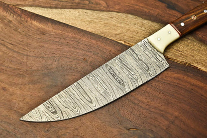 Custom Damascus Steel Chef Knife  Handmade Full Tang Blade  Forged Kitchen  Sport Knife 3