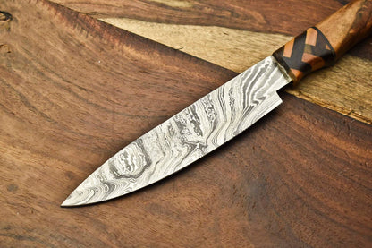 Professional Handmade Chef Knife  11 Inch Forged Damascus Blade  Hardwood Handle  Kitchen Gift 2