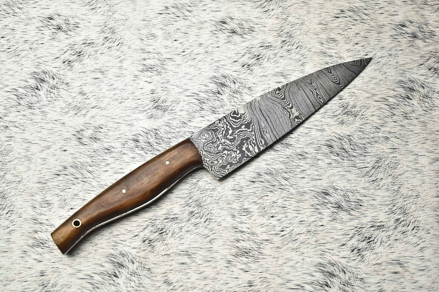 11 Inch Damascus Steel Chef Knife  Custom Handmade Kitchen Knife  Sharp Forged Blade  Gift Knife 3