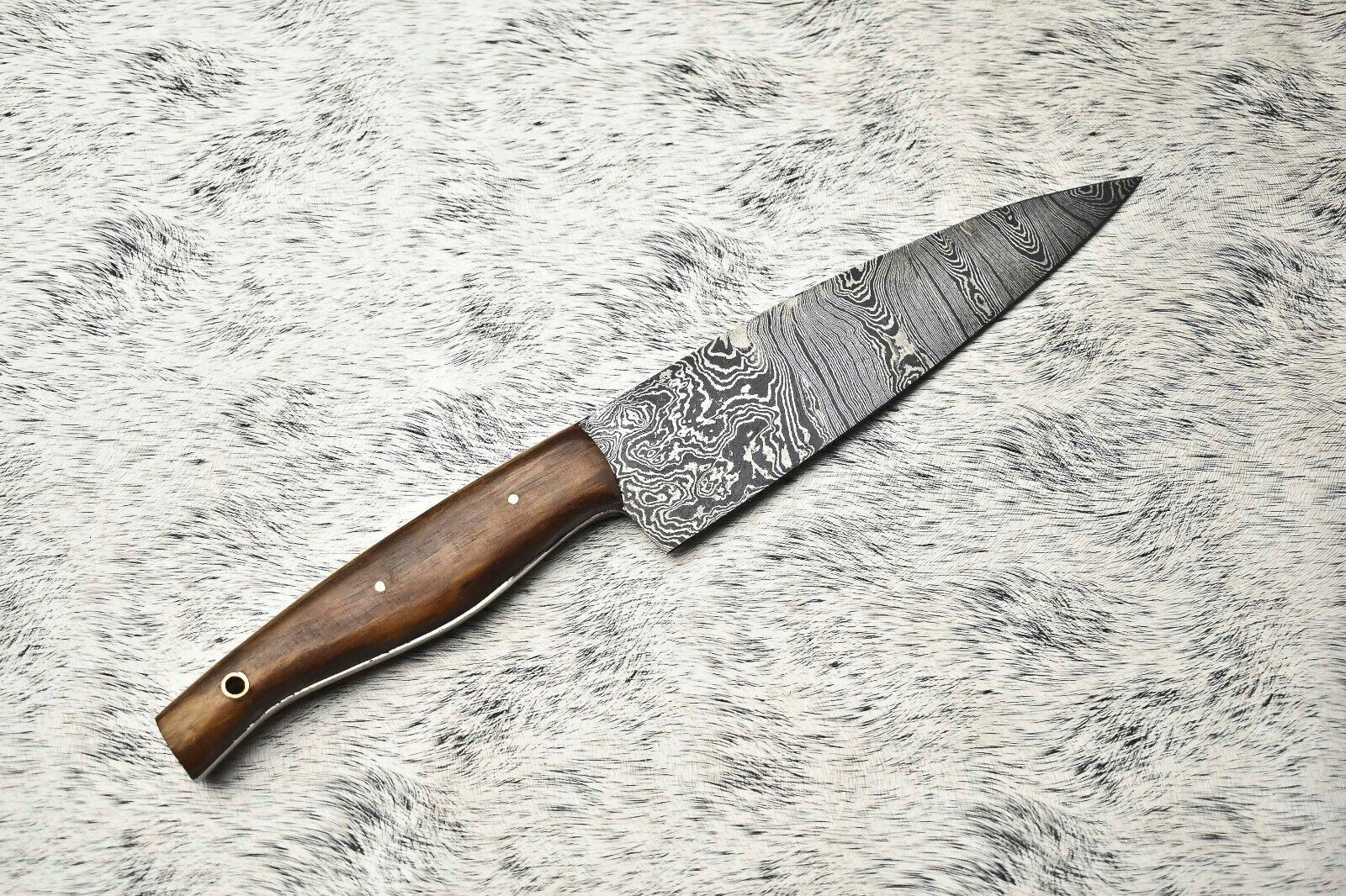11 Inch Damascus Steel Chef Knife  Custom Handmade Kitchen Knife  Sharp Forged Blade  Gift Knife 3