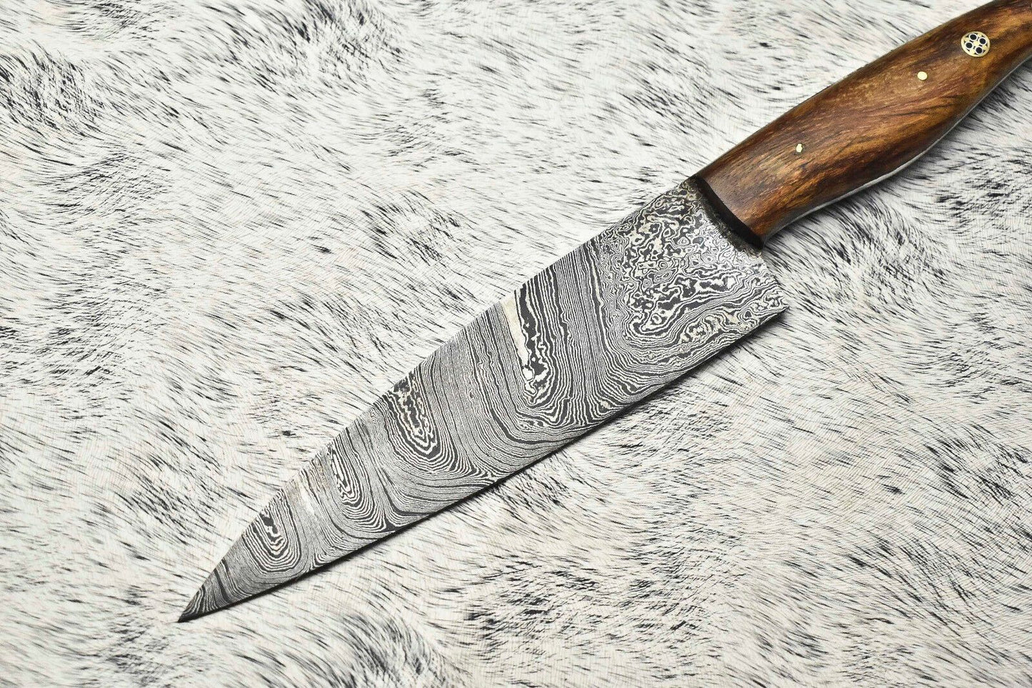 11 Inch Damascus Steel Chef Knife  Custom Handmade Kitchen Knife  Sharp Forged Blade  Gift Knife 2