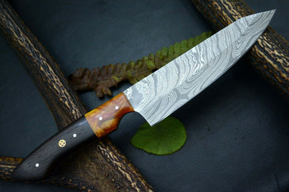 Professional Handmade Chef Knife  11 Inch Forged Damascus Blade  Hardwood Handle 3