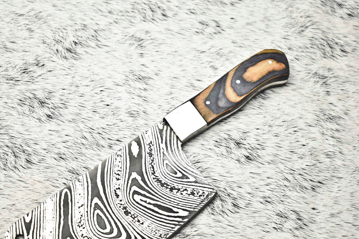 Damascus Steel Knife  Full Tang Chef Knife  Handmade Forged Blade For Kitchen  Camping 1