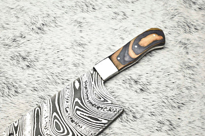 Damascus Steel Knife  Full Tang Chef Knife  Handmade Forged Blade For Kitchen  Camping 1