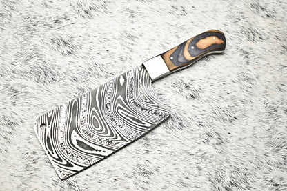 Damascus Steel Knife | Full Tang Chef Knife | Handmade Forged Blade for Kitchen & Camping