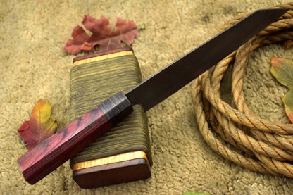 Beautiful Handmade Damascus Chef Knife  Forged Full Tang Blade  Collectible Kitchen Knife 3