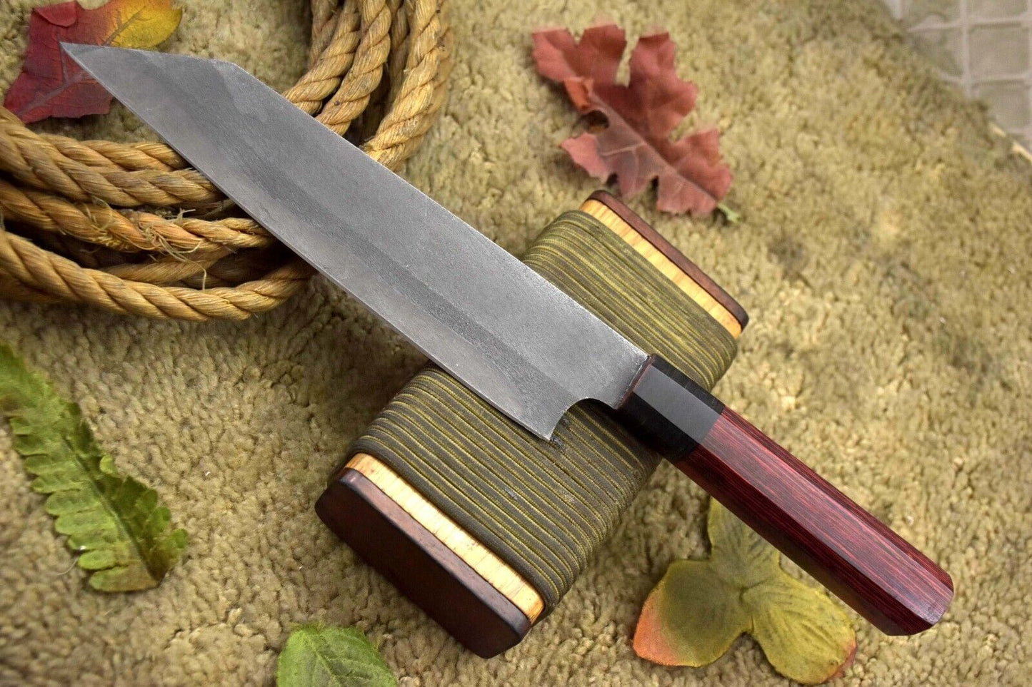 Beautiful Handmade Damascus Chef Knife  Forged Full Tang Blade  Collectible Kitchen Knife 1
