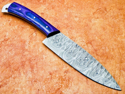 Handmade Damascus Steel Chef Knife  Forged Outdoor Sport Knife  Full Tang Blade 1