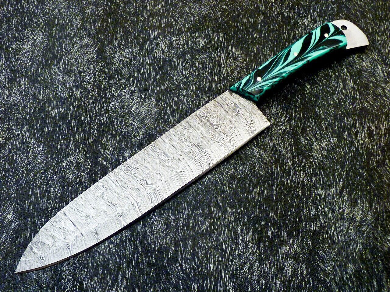 Damascus Steel Full Tang Knife  Handmade Forged Chef Knife  Collectors Gift Knife For Him 3