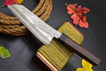Damascus Steel Chef Knife  Handmade Full Tang Forged Blade  Outdoor Cooking Knife 2