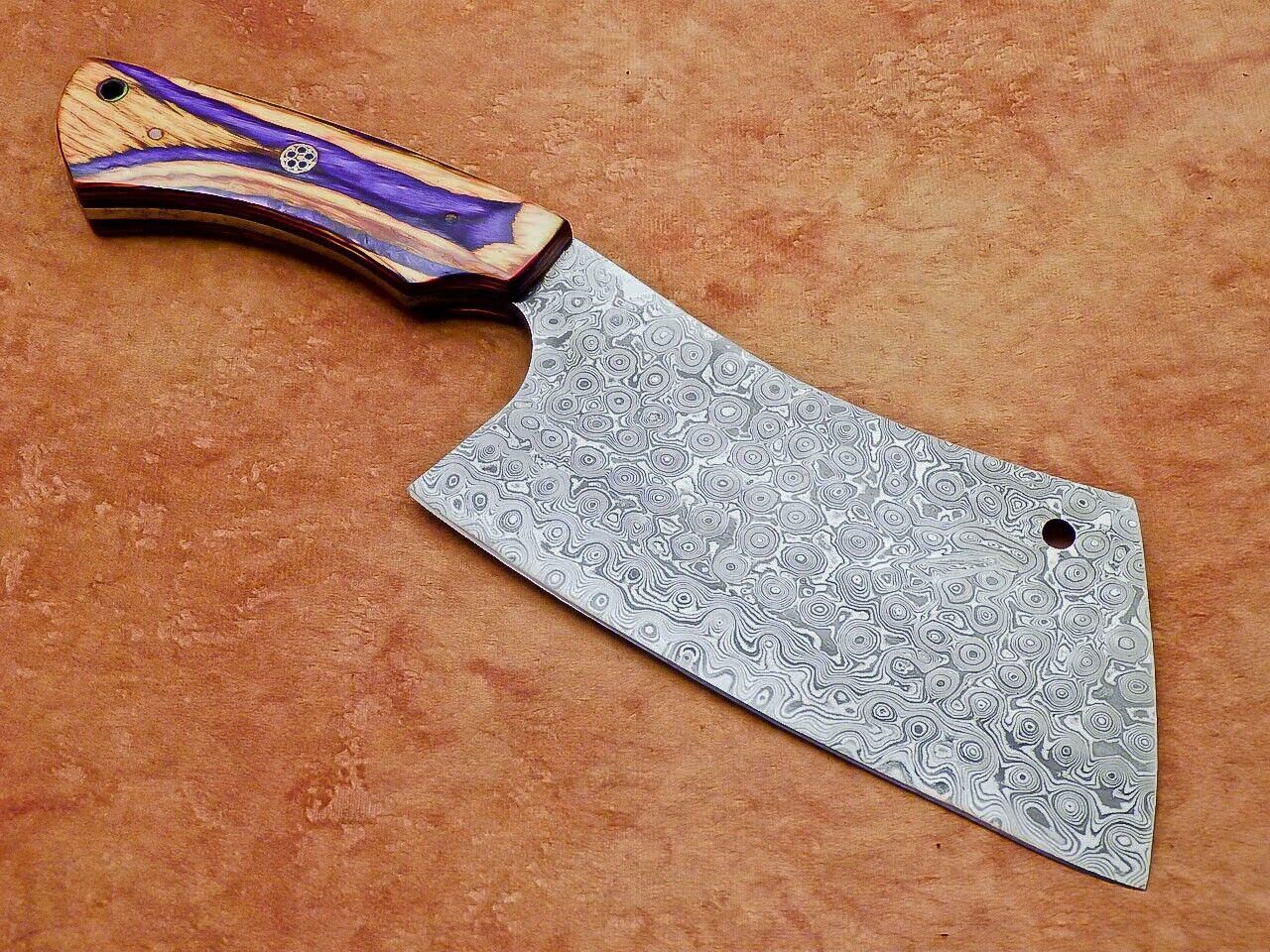 12 Handmade Damascus Steel Chopper Knife  Professional Chef Cleaver With Natural Wood Handle 1