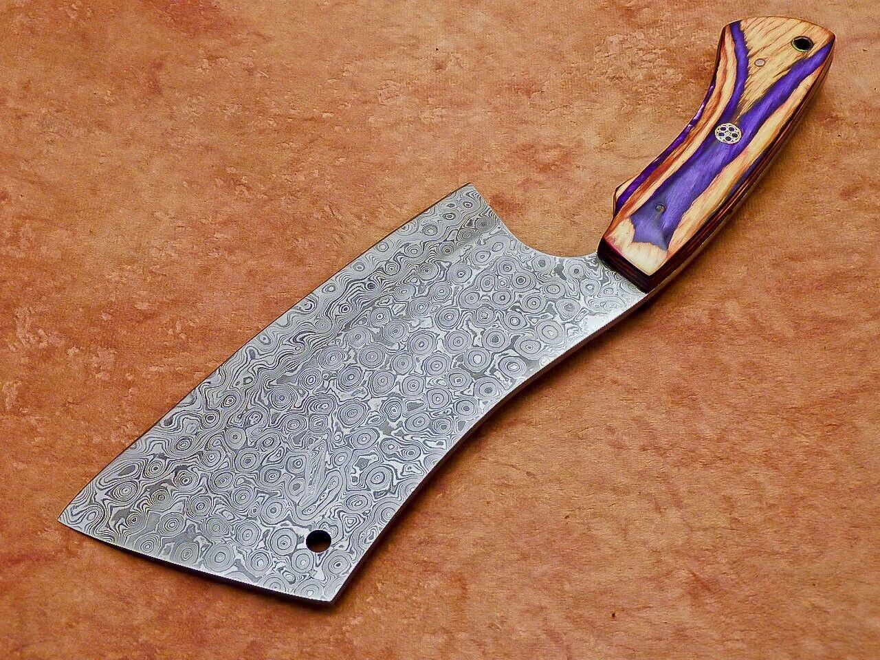 12 Handmade Damascus Steel Chopper Knife  Professional Chef Cleaver With Natural Wood Handle 2