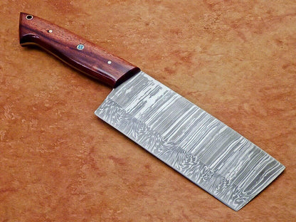 12 Handmade Damascus Steel Chopper Knive  Professional Chef Cleaver With Natural Wood Handle 1
