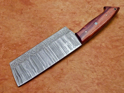 12 Handmade Damascus Steel Chopper Knive  Professional Chef Cleaver With Natural Wood Handle 2