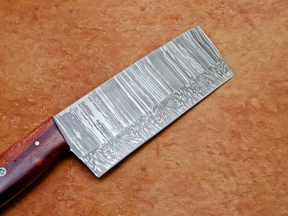 12 Handmade Damascus Steel Chopper Knive  Professional Chef Cleaver With Natural Wood Handle 3