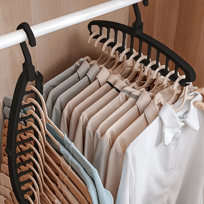 SpaceMax Folding Multi Hole Clothes Hanger and Wardrobe Organizer for Space Saving Storage