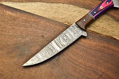 Hand Forged Damascus Steel Chef Knife With Natural Wood Handle 2