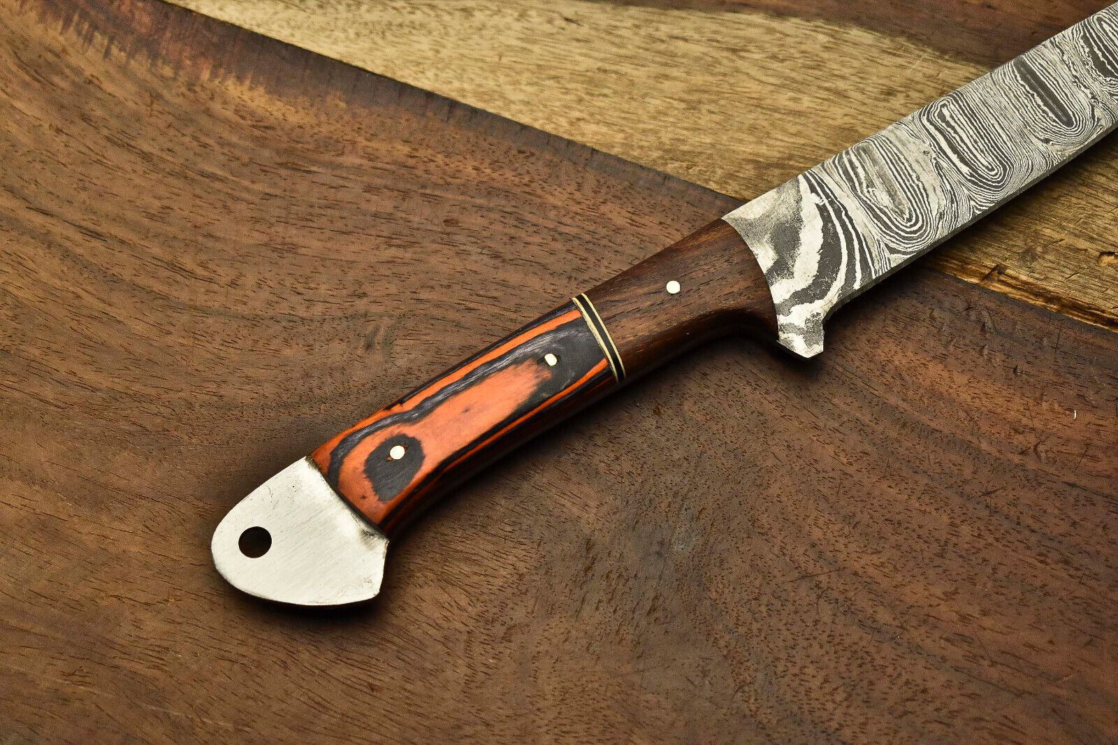 Twist Pattern Damascus Chef Knife With Premium Walnut Handle 1