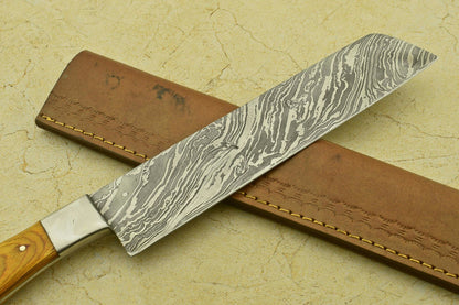 Custom Handmade Damascus Steel Chef Knife With Hardwood Handle 2