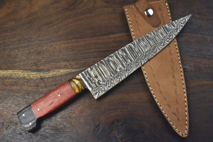 Handcrafted Damascus Chef Knife With Natural Walnut Handle 1