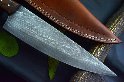 Premium Twist Damascus Chef Knife With Durable Wooden Handle 1
