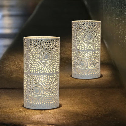 2 Pack Modern Nordic Cylinder Table Lamp Night Light Candle Holder 1