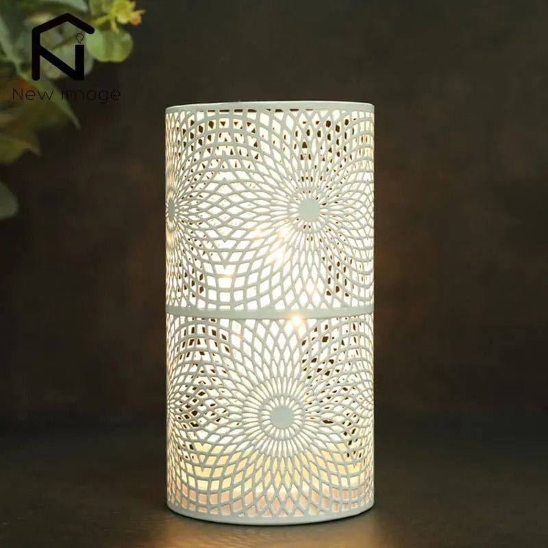 2 Pack Modern Nordic Cylinder Table Lamp Night Light Candle Holder 3