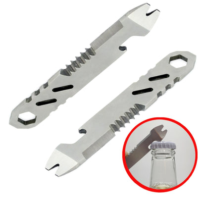 Mini Stainless Steel Crowbar Multi Function Allen Wrench Bottle Opener Portable Outdoor Camping EDC Tool