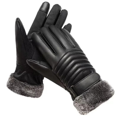 Winter Fur Mouth Plush Insulation Gloves Outdoor Cycling Motorcycle Touch Screen Cotton Gloves 6