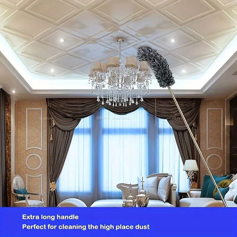 Multifunctional Retractable Duster Bendable Head Reusable Washable Tool For High Ceilings Furniture 3
