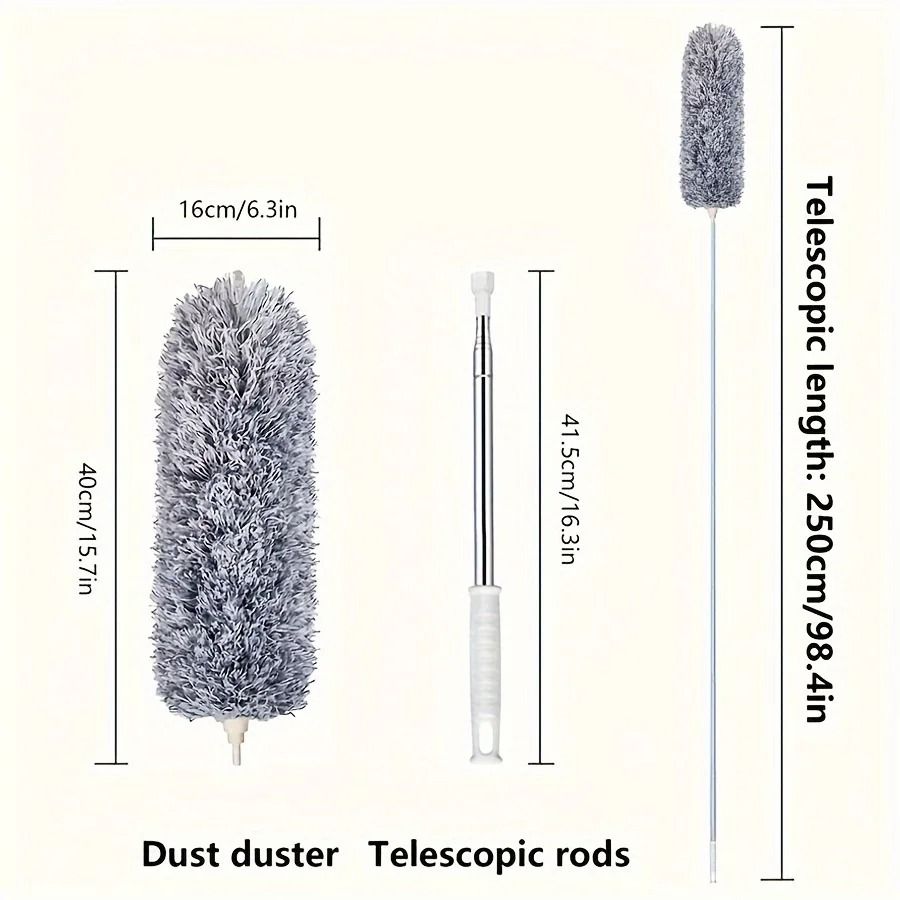 Multifunctional Retractable Duster Bendable Head Reusable Washable Tool For High Ceilings Furniture 6