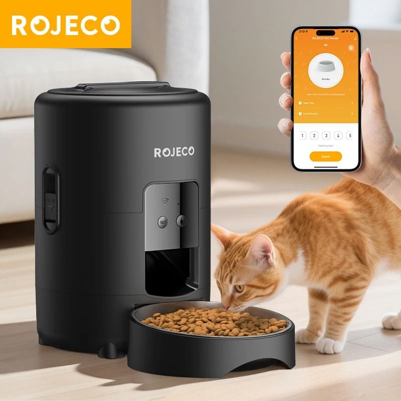 Smart Automatic Pet Feeder 2L with Wi-Fi App Control and Dual Power Supply