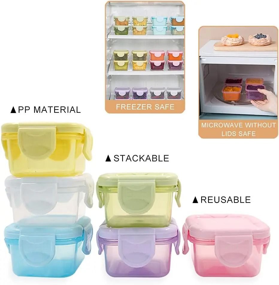 Mini Food Storage Containers Set With Leakproof Lids 4 Piece 5
