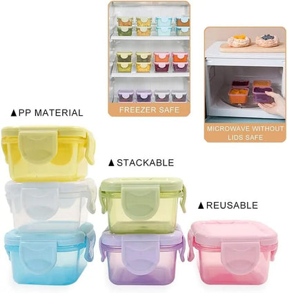 Mini Food Storage Containers Set With Leakproof Lids 4 Piece 5
