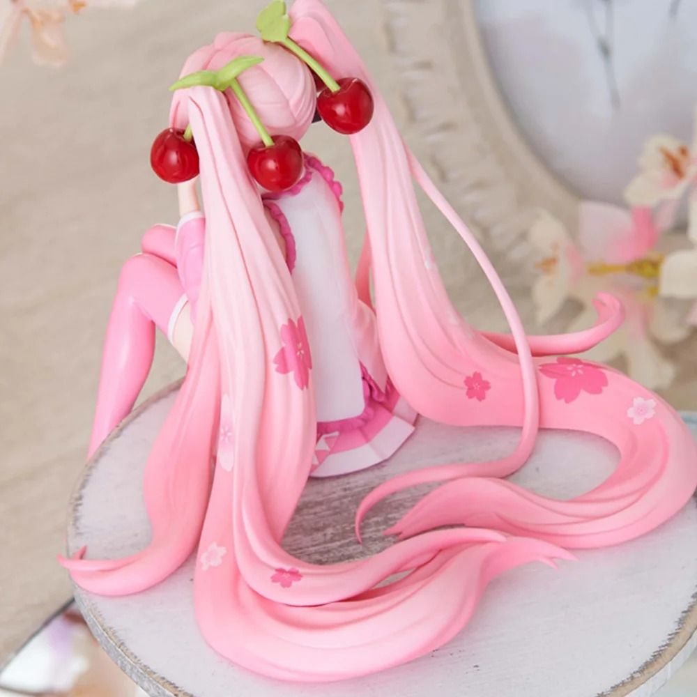 Hatsune Miku Pink Dress PVC Figure Cherry Blossom Collectible 2