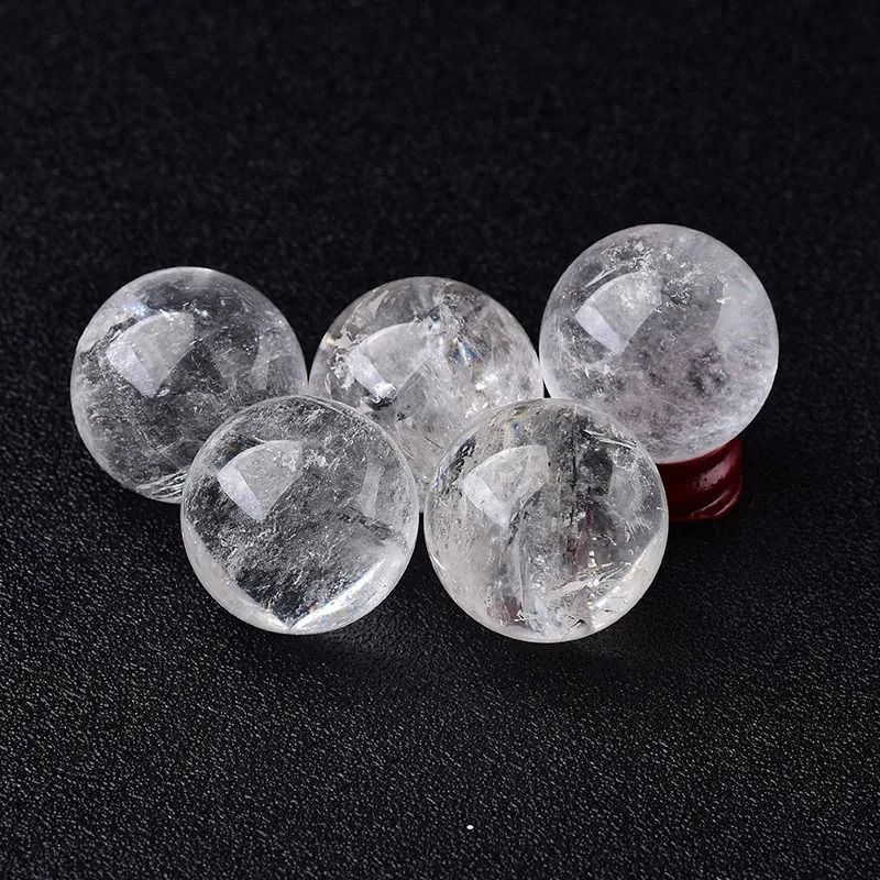 Natural Clear Quartz Crystal Ball With Wooden Stand 1