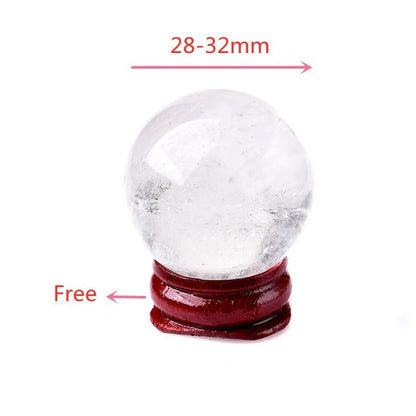 Natural Clear Quartz Crystal Ball With Wooden Stand 5