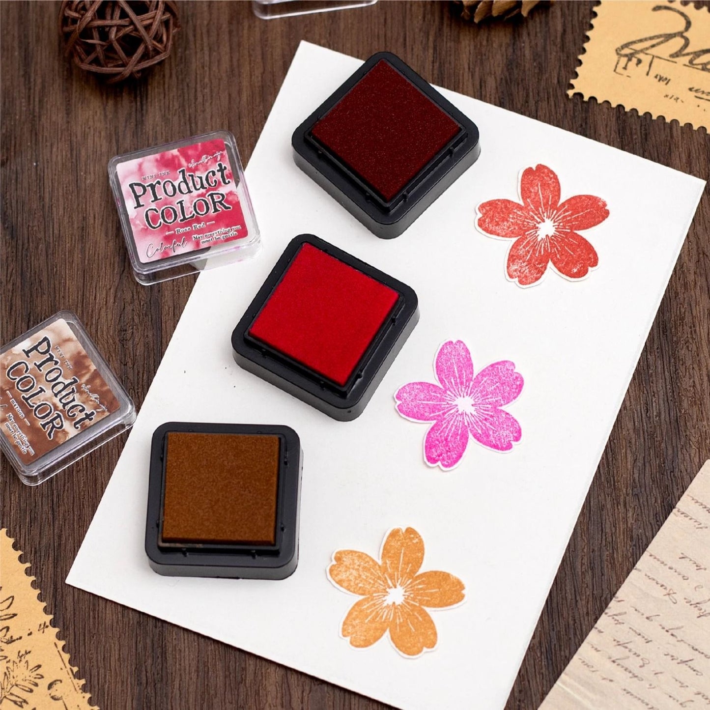 Vibrant Multicolor Ink Pad Set For Crafts And School Projects 3
