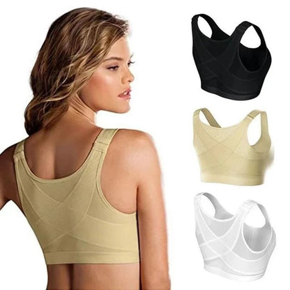 Front Closure Posture Support Lift Bra With Cross Back Design 4